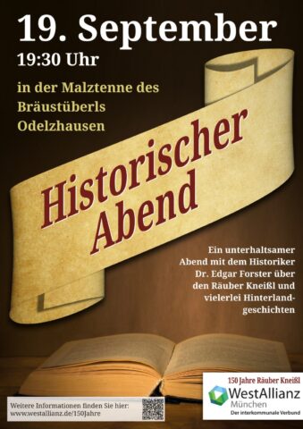 19.09.2025: Historischer Abend in der Malztenne des Bräustüberl Odelzhausen
