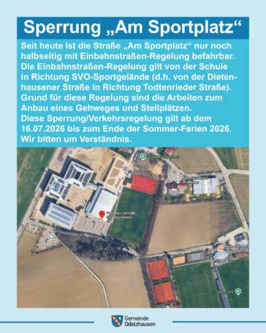 Bild zum Beitrag:Straßensperrung „Am Sportplatz“